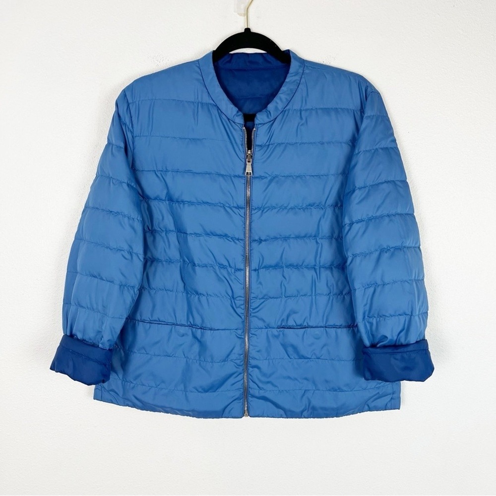Massimo Dutti Reversible Lightweight Puffer Jacket Blue XL Activewear Outdoors - Picture 7 of 14